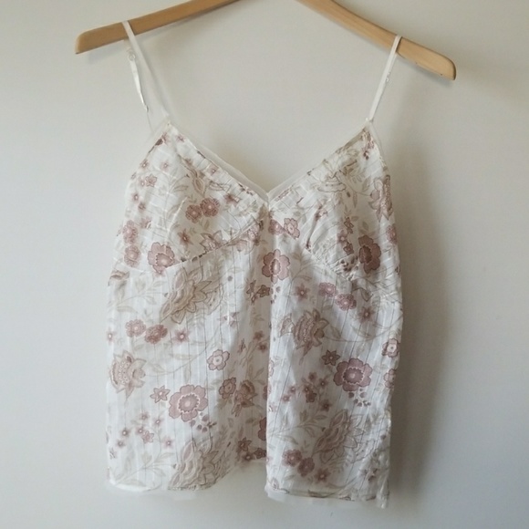 Abercrombie & Fitch Tops - Abercrombie Cami Floral chiffon mesh trim medium